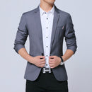Men Casual Suit Self-cultivation Business Blazer, Size: XL(Gray)