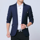 Men Casual Suit Self-cultivation Business Blazer, Size: XL(Navy)