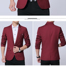 Men Casual Suit Self-cultivation Business Blazer, Size: XL( Wine Red)