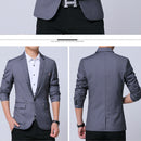 Men Casual Suit Self-cultivation Business Blazer, Size: XXXL(Gray)