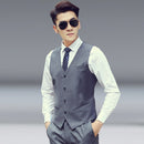 Men Vest Slim Korean Work Clothes Suit Vest Groomsmen Professional Wear Men Vest, Size: S(Black)