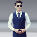 Men Vest Slim Korean Work Clothes Suit Vest Groomsmen Professional Wear Men Vest, Size: S(Black)