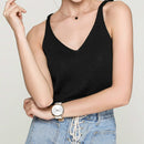 Spring Solid Color Knit Sling V-neck Sleeveless Vest, Size: One Size(Pink)