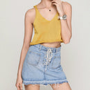 Spring Solid Color Knit Sling V-neck Sleeveless Vest, Size: One Size( Jujube Red)