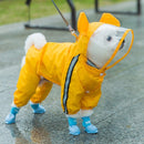 Pet Cartoon Pattern Waterproof All-inclusive Four-leg Raincoat, Size:L(Yellow Bear)