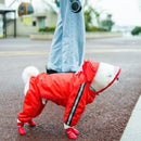 Pet Cartoon Pattern Waterproof All-inclusive Four-leg Raincoat, Size:XL(Red Bear)