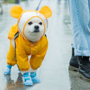 Pet Cartoon Pattern Waterproof All-inclusive Four-leg Raincoat, Size:XL(Yellow Bear)