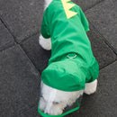 Pet Cartoon Pattern Waterproof All-inclusive Four-leg Raincoat, Size:XL(Green Dinosaur)