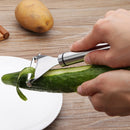 2 PCS Stainless Steel Peeler Fruit Knife Planer Multi-function Kitchen Scraper Potato Peeling Knife(Bow Planer)