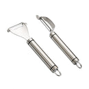 2 PCS Stainless Steel Peeler Fruit Knife Planer Multi-function Kitchen Scraper Potato Peeling Knife(Bow Planer)