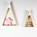 2 PCS Set Wooden Snow Mountain Triangle House Rack Children Room Home Decoration(White)