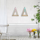2 PCS Set Wooden Snow Mountain Triangle House Rack Children Room Home Decoration(White)