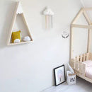 2 PCS Set Wooden Snow Mountain Triangle House Rack Children Room Home Decoration(White)