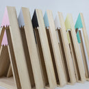 2 PCS Set Wooden Snow Mountain Triangle House Rack Children Room Home Decoration(White)