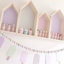2 in 1 House Style Children Room Wood Partition Rack(White)