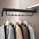 Y01B Plastic Head 14 inches Wardrobe Hardware Push-Pull Hanging Rod Clothes Rail