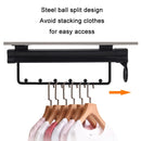Y02 18 inch 8 Beads Wardrobe Hardware Push-Pull Hanging Rod Clothes Rail