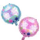 5 PCS Round White Swan Aluminum Balloon Birthday Party Decoration Toy, Size:18 inches(Blue)