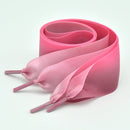 Gradient Color 4cm Width Satin Silk Ribbon Shoelaces Sneaker Sport Shoes White Shoes Laces, Length:100cm(Yellow Grey)
