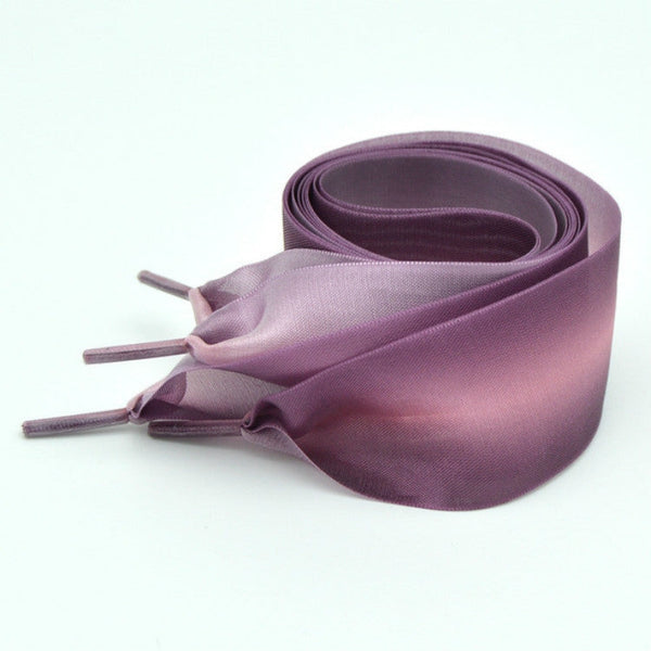Gradient Color 4cm Width Satin Silk Ribbon Shoelaces Sneaker Sport Shoes White Shoes Laces, Length:100cm(Pink Purple)