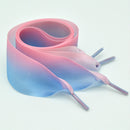 Gradient Color 4cm Width Satin Silk Ribbon Shoelaces Sneaker Sport Shoes White Shoes Laces, Length:100cm(Pink Blue)