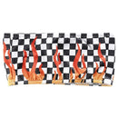 Sexy Women Flame Plaid Print Tube Top, Size:L(Black and White)