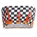 Sexy Women Flame Plaid Print Tube Top, Size:L(Black and White)