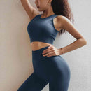 3 PCS Women Fitness Thicken Sports Bra Running Breathable Vest, Size:S(Navy Blue)