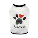 Pet Clothes Dog Love Pattern Vest Dog Clothes, Size:XS(White)