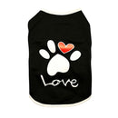 Pet Clothes Dog Love Pattern Vest Dog Clothes, Size:S(Black)
