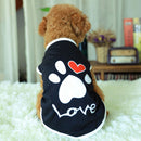 Pet Clothes Dog Love Pattern Vest Dog Clothes, Size:L(Black)