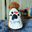Pet Clothes Dog Love Pattern Vest Dog Clothes, Size:XXL(White)