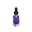 Mini Computer Mouse Retractable USB Cable Optical Ergonomic1600 DPI Portable Small Mice for Laptop(Purple)