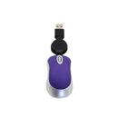 Mini Computer Mouse Retractable USB Cable Optical Ergonomic1600 DPI Portable Small Mice for Laptop(Purple)