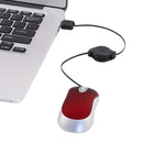 Mini Computer Mouse Retractable USB Cable Optical Ergonomic1600 DPI Portable Small Mice for Laptop(Blue)