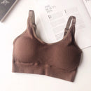 Seamless Threaded Vest With Chest Pad Tube Top, Size: One Size(Coffee)