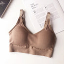 Seamless Threaded Vest With Chest Pad Tube Top, Size: One Size(Khaki)