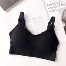 Seamless Threaded Vest With Chest Pad Tube Top, Size: One Size(Black)