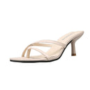 Pin-toe Stiletto Fashion Women High Heel Sandals(Beige)