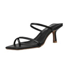 Pin-toe Stiletto Fashion Women High Heel Sandals(Black)