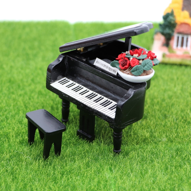 1:12 Mini House Toy Simulation Grand Piano Decoration(black)