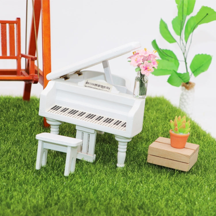 1:12 Mini House Toy Simulation Grand Piano Decoration(black)