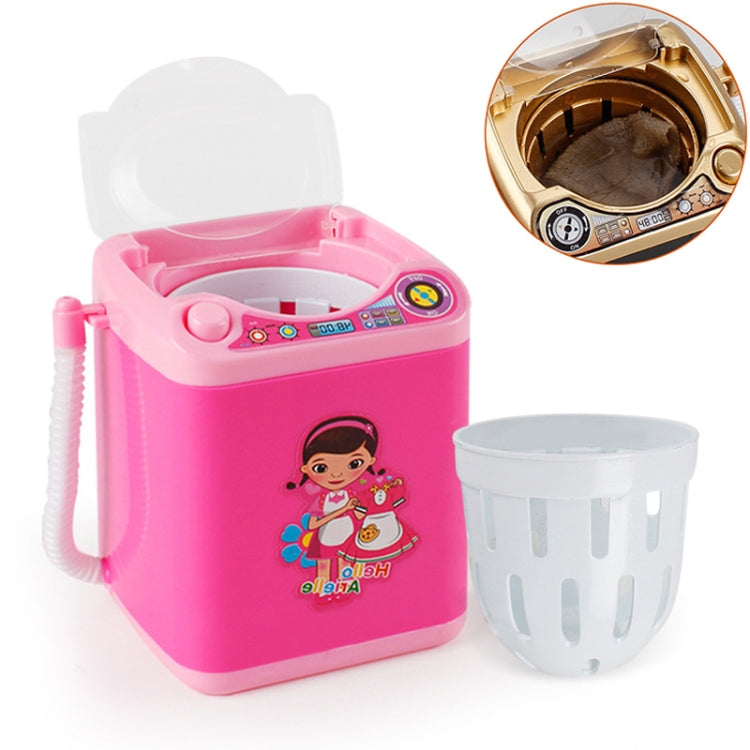Mini Multifunction Kids Washing Machine Toy Beauty Sponge Brushes Washer(Pink)