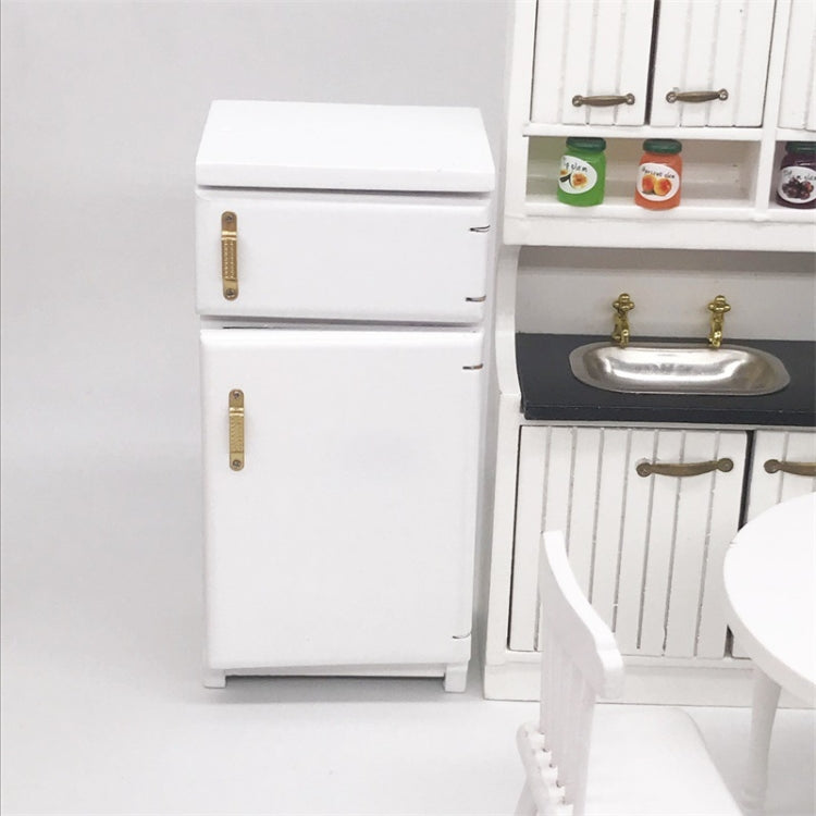 1:12 Doll House Mini Kitchen Model Refrigerator(White )