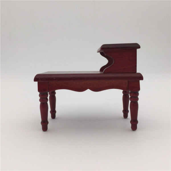 1:12 Dollhouse Toy Wooden Mini Vintage Mahogany Color Tea Table(Brown)