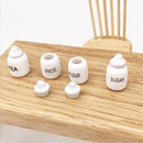 3 Sets 1:12 Mini Doll House Dollhouse Miniatures Furniture Food Play Tea Salt Jar 4 PCS / Set