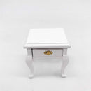 1:12 Mini Doll House Decoration Coffee Table Bedside Table(White )