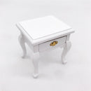 1:12 Mini Doll House Decoration Coffee Table Bedside Table(White )