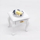 1:12 Mini Doll House Decoration Coffee Table Bedside Table(White )