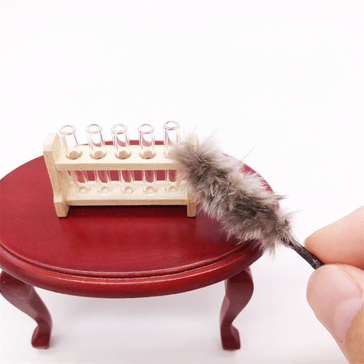 1:12 Mini House Toy Simulation Chicken Hair Brush(Gray)